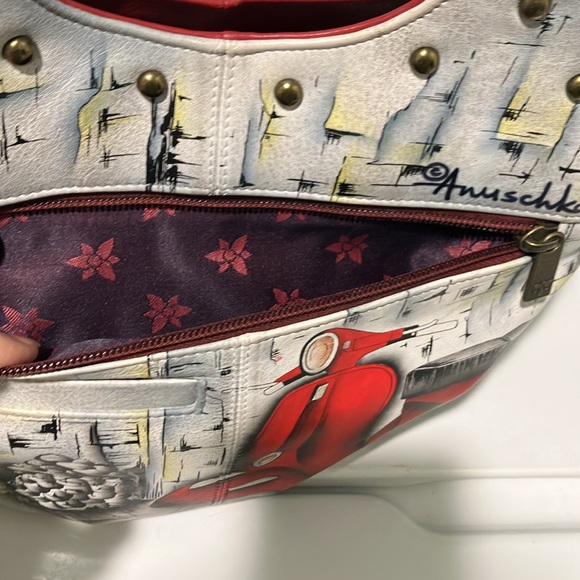 Anuschka painted leather purse Roman dreams design large...